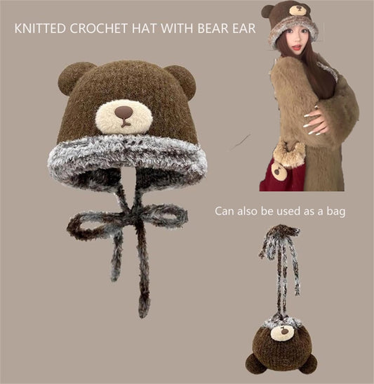 Winter Cute Bear Knitted Beanie