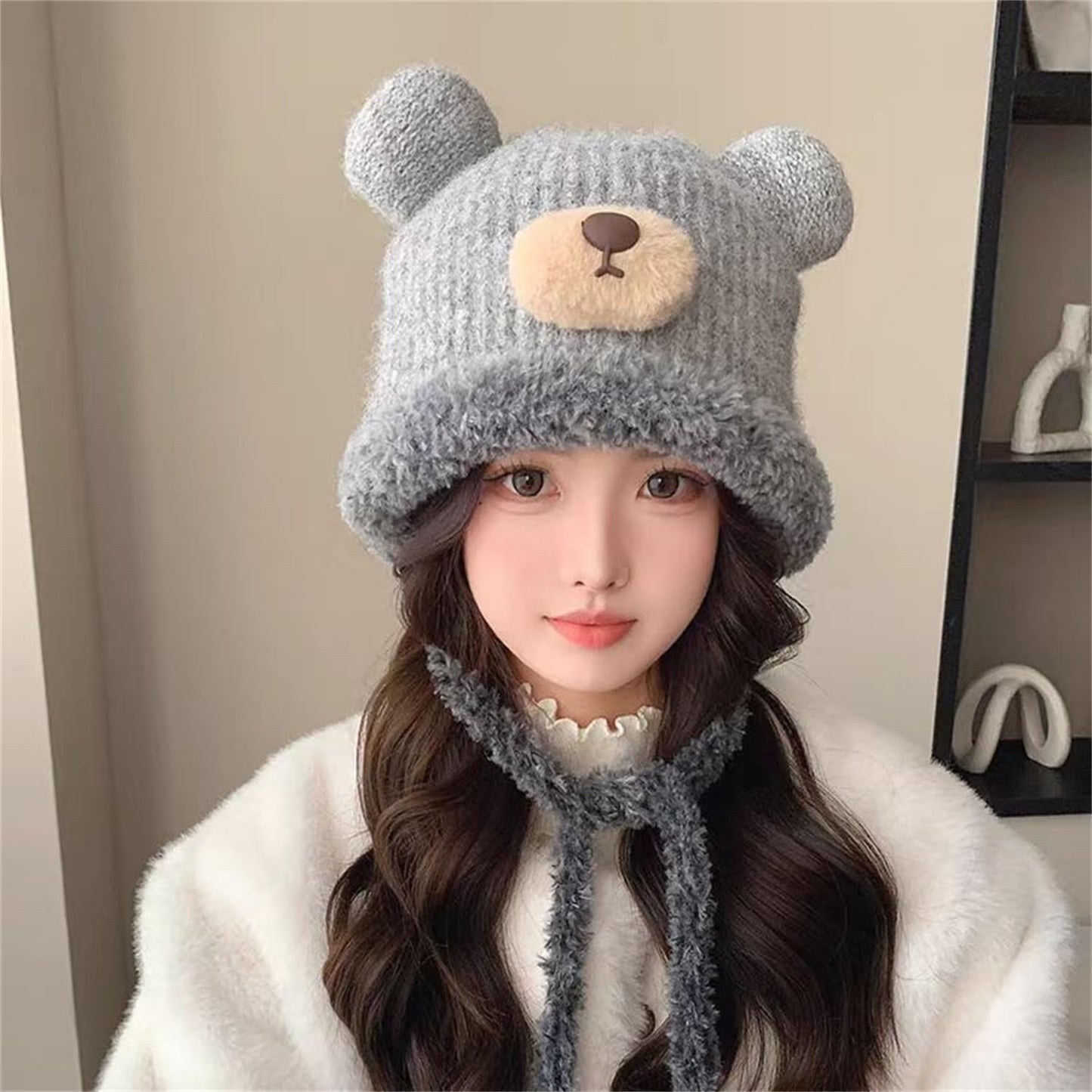 Winter Cute Bear Knitted Beanie