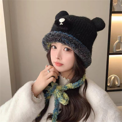 Winter Cute Bear Knitted Beanie