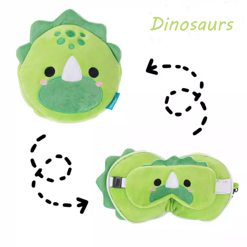 Loveable Cartoon Functional Travel 2-in-1 Eye Mask - Portable and Versatile