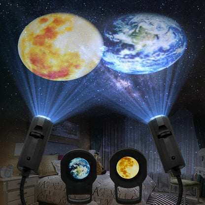 3D Moon Earth Night Light