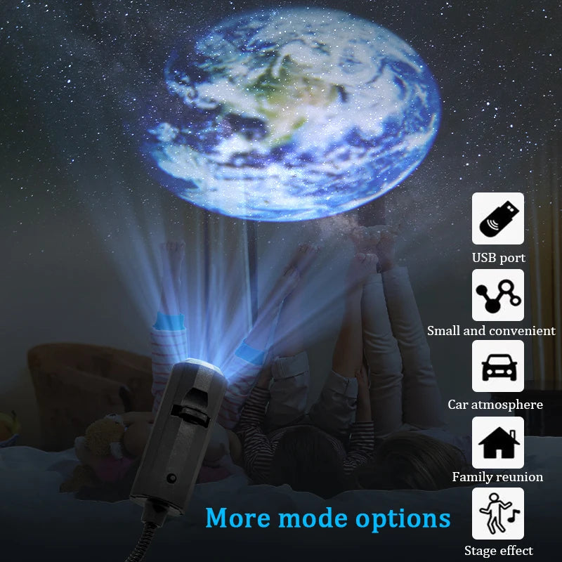 3D Moon Earth Night Light